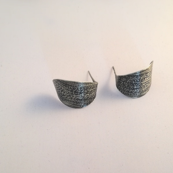Simply chic oxidized alpaca metal earrings-Απλά και σικ σκουλαρίκια από οξειδωμένο αλπακά - chic, ιδιαίτερο, αλπακάς, καρφωτά