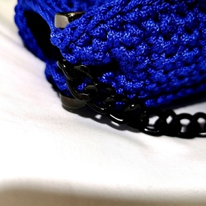 Μπλε Πλεκτή Τσάντα Φάκελος - αλυσίδες, φάκελοι, πλεκτή, πλεκτές τσάντες, φθηνές - 2