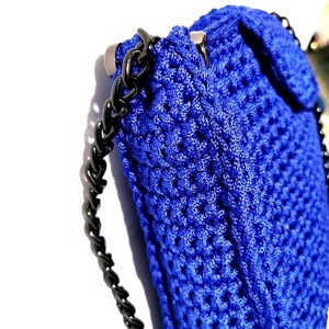 Μπλε Πλεκτή Τσάντα Φάκελος - αλυσίδες, φάκελοι, πλεκτή, πλεκτές τσάντες, φθηνές - 3