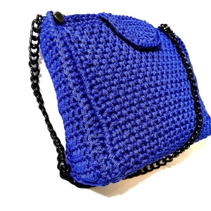 Μπλε Πλεκτή Τσάντα Φάκελος - αλυσίδες, φάκελοι, πλεκτή, πλεκτές τσάντες, φθηνές - 4