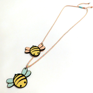 Παιδικό κολιέ χαρούμενες "Μελισσούλες" - κολιέ, κοσμήματα, παιδικά κολιέ