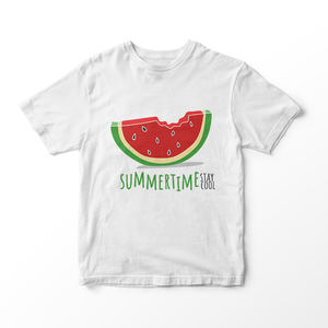Παιδικό κοντομάνικο μπλουζάκι - Summertime stay cool - ΚΑΡΠΟΥΖΙ - βαμβάκι, κορίτσι, αγόρι, παιδικά ρούχα