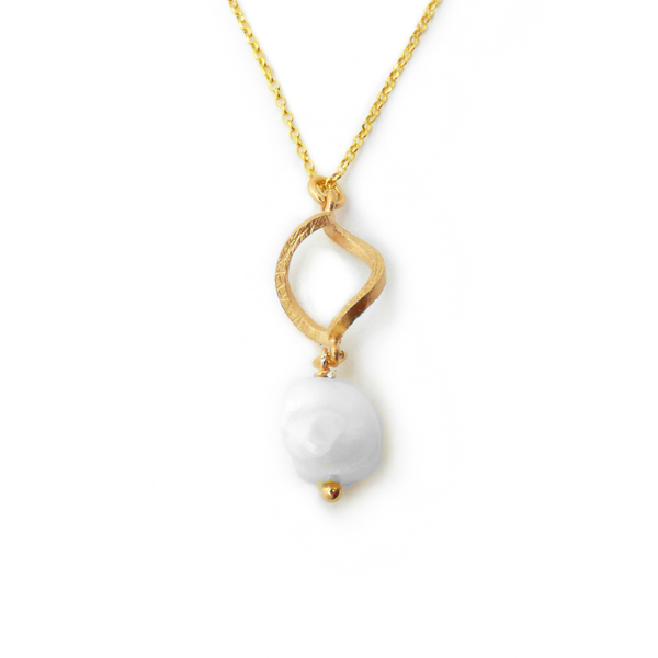 " Golden Mother of Pearls " - Χειροποίητο ασημένιο 925 επίχρυσο μενταγιόν με φυσικό Φίλντισι. - φίλντισι, επιχρυσωμένα, ασήμι 925