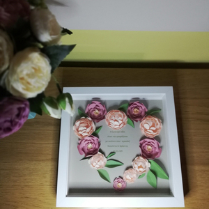 Καδράκι "Λουλουδένια Αγάπη" - πίνακες & κάδρα, λουλούδια, personalised, δώρα αγίου βαλεντίνου, δώρα για γυναίκες - 2