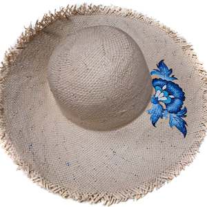 Καπέλο ζωγραφισμένο στο χέρι - ψάθινα