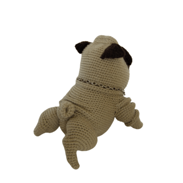 πλεκτό κουκλάκι σκυλος Pug - δώρο, λούτρινα, παιχνίδια, amigurumi - 3