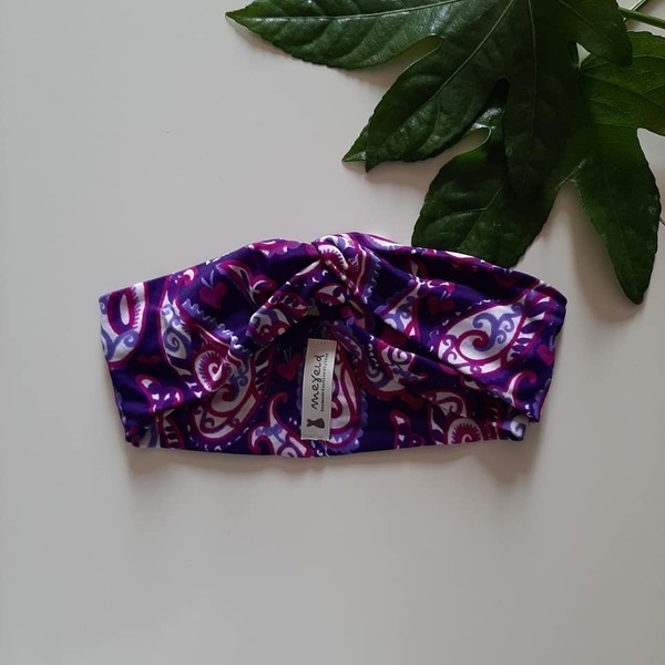 "Κρήτη" headband - floral κορδέλα για τα μαλλιά - φλοράλ, τουρμπάνι, κορδέλες μαλλιών - 3