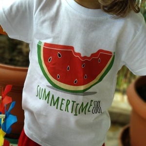 Παιδικό κοντομάνικο μπλουζάκι - Summertime stay cool - ΚΑΡΠΟΥΖΙ - βαμβάκι, κορίτσι, αγόρι, καρπούζι, παιδικά ρούχα - 2
