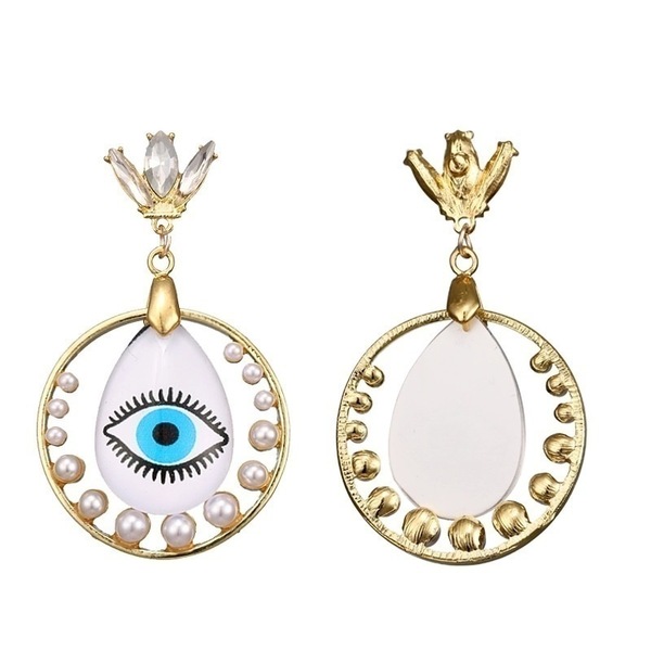 The eye earrings - ορείχαλκος, κρεμαστά, faux bijoux - 2