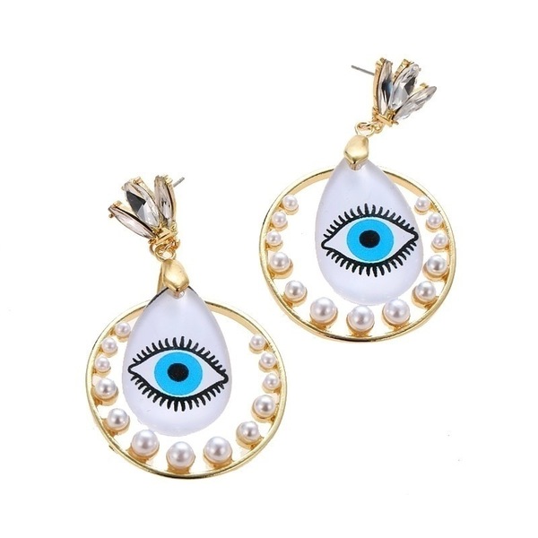 The eye earrings - ορείχαλκος, κρεμαστά, faux bijoux - 3