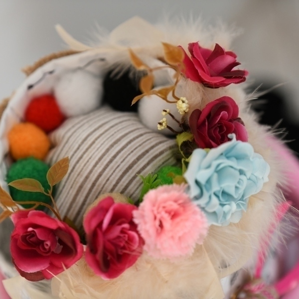 Τριώροφη τούρτα Baby Cake "Boho Baby" - δώρο, πρωτότυπα δώρα, baby shower, σετ δώρου, diaper cake - 3