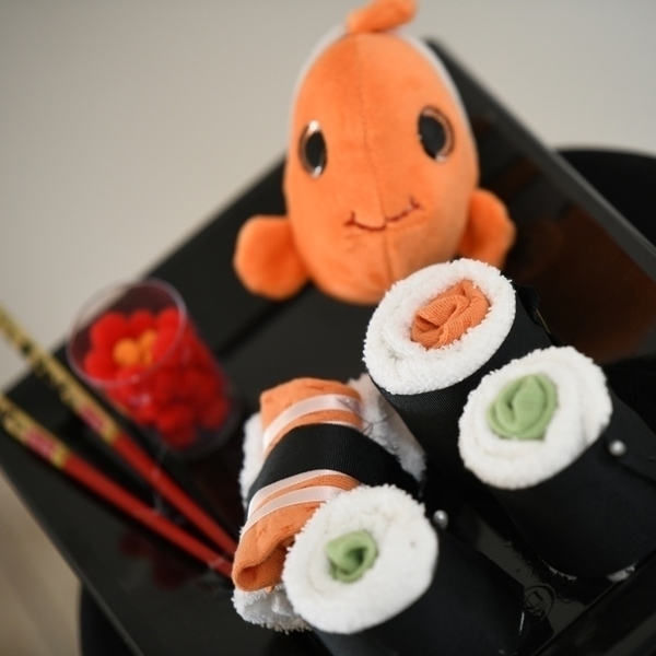 Baby Sushi: ένα μοναδικό δώρο για το νεογέννητο και τους γονείς του! - δώρο, baby shower, σετ δώρου, diaper cake - 5