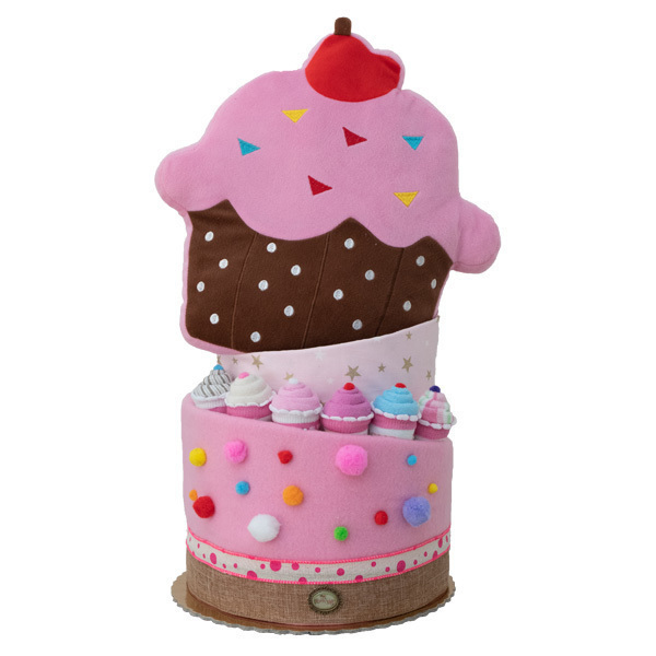 Τούρτα με βρεφικά είδη "Cupcake Candyland" - κορίτσι, δώρο, baby shower, σετ δώρου, diaper cake - 2