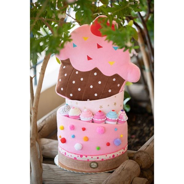 Τούρτα με βρεφικά είδη "Cupcake Candyland" - κορίτσι, δώρο, baby shower, σετ δώρου, diaper cake - 3
