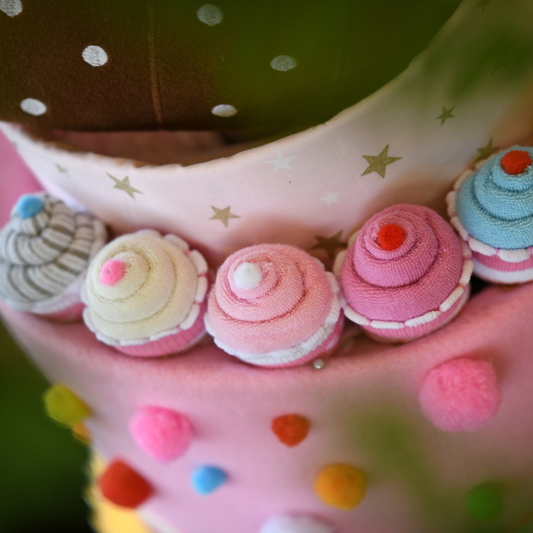 Τούρτα με βρεφικά είδη "Cupcake Candyland" - κορίτσι, δώρο, baby shower, σετ δώρου, diaper cake - 4