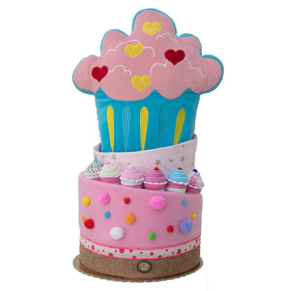 Τούρτα με βρεφικά είδη "Cupcake Candyland" - κορίτσι, δώρο, baby shower, σετ δώρου, diaper cake