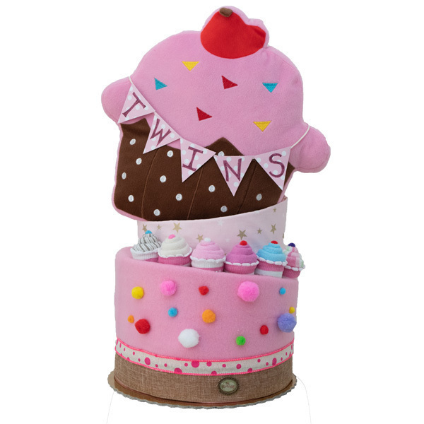 Τούρτα με βρεφικά είδη "Cupcake Candyland" - κορίτσι, δώρο, baby shower, σετ δώρου, diaper cake - 5