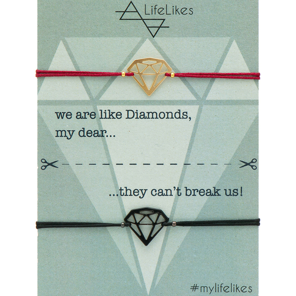 Charm Double Diamonds - charms, επιχρυσωμένα, ορείχαλκος, ζευγάρια, αυξομειούμενα, φθηνά