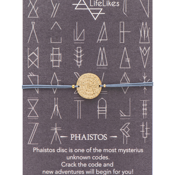 Phaistos Bracelet - charms, ορείχαλκος, επάργυρα, αυξομειούμενα - 2
