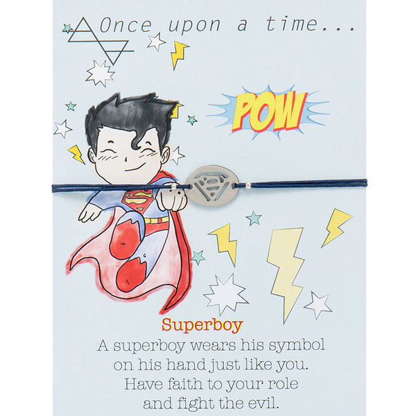 Βραχιόλι Superboy - charms, ορείχαλκος, επάργυρα, αυξομειούμενα, φθηνά