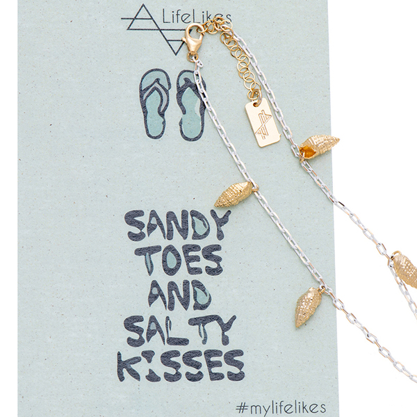 Sandy Toes – Santorini - επιχρυσωμένα, ορείχαλκος, κοχύλι, ποδιού, αυξομειούμενα, φθηνά