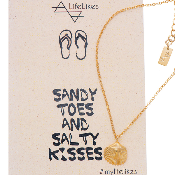 Sandy Toes – Ahivada chain - επιχρυσωμένα, ορείχαλκος, κοχύλι, ποδιού, αυξομειούμενα, φθηνά