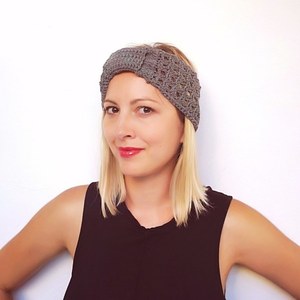 Πλεκτό χειροποίητο τουρμπάνι - κορδέλα - headbands - 4