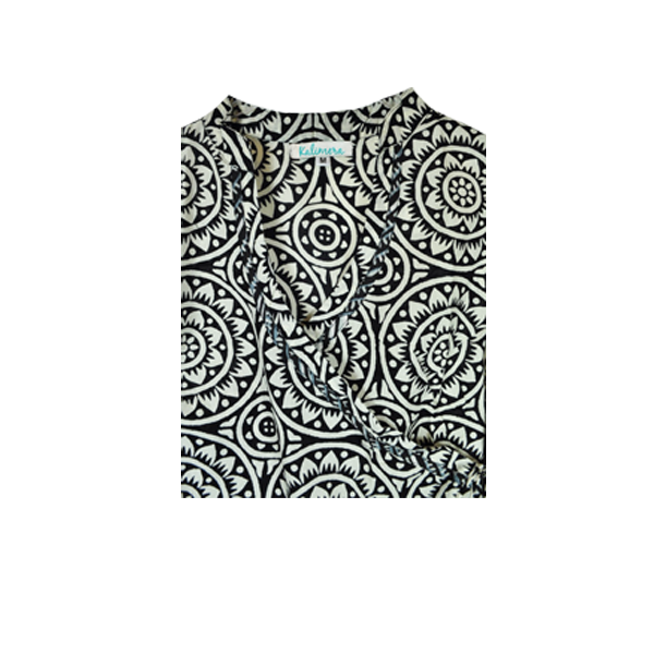 Μπλούζα κοντομάνικη ραπ χειροποίητη ασπρόμαυρη - βαμβάκι, γεωμετρικά σχέδια, χειροποίητα - 4