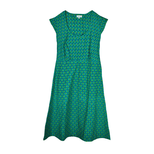 Midi φλοράλ πράσινο φόρεμα - βαμβάκι, midi, χειροποίητα, φλοράλ