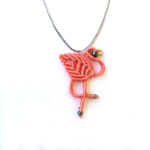 Flamingo time!!!!! - κοράλλι, αιματίτης, μακραμέ - 2