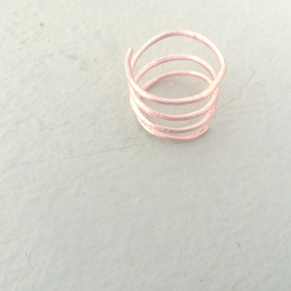 Twisty hammered cooper ring-Δαχτυλίδι σφυρήλατο από χαλκό... - ιδιαίτερο, σύρμα, σφυρήλατο, δώρα για γυναίκες, φθηνά - 2