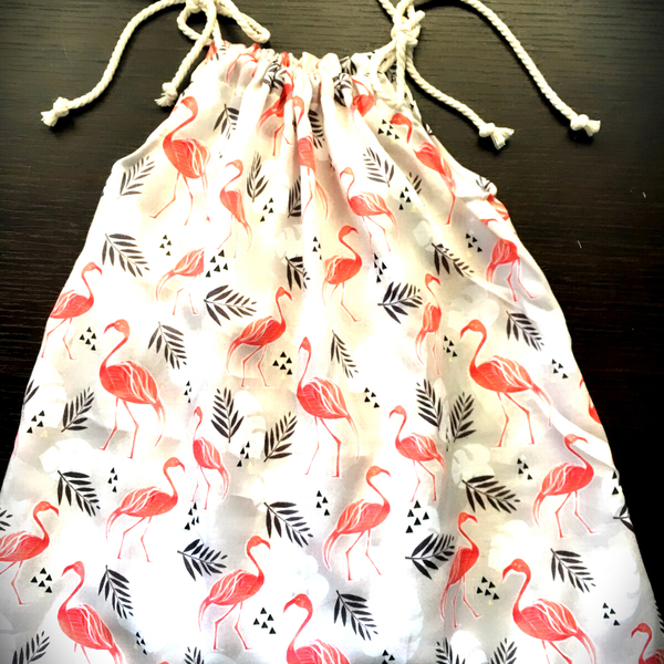 Φόρεμα βαμβακερό με τιράντες σε ολα τα νουμερα - flamingos, παιδικά ρούχα, βρεφικά ρούχα