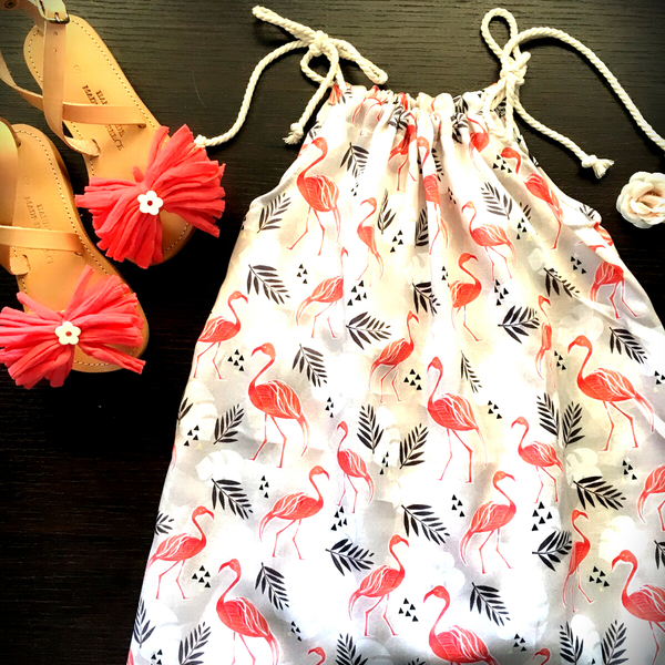 Φόρεμα βαμβακερό με τιράντες σε ολα τα νουμερα - flamingos, παιδικά ρούχα, βρεφικά ρούχα - 2