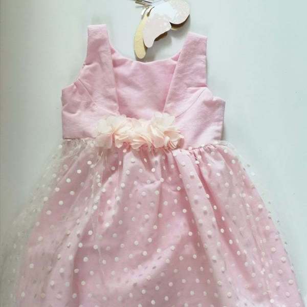 Κοριτσίστικο Βαμβακερό Φορεμα με Λουλούδια στη πλάτη. - κορίτσι, παιδικά ρούχα, βρεφικά ρούχα, 1-2 ετών