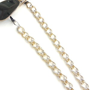 Αλυσίδα διπλή για γυαλιά σε ασημί χρυσό - αλυσίδες, απαραίτητα καλοκαιρινά αξεσουάρ, μοδάτο - 2