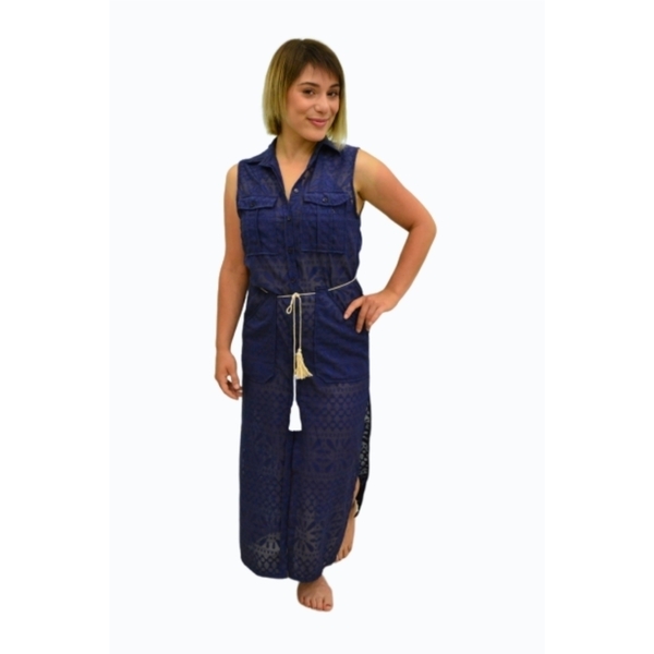 Φόρεμα με εξωτερικές τσέπες - αμάνικο, απαραίτητα καλοκαιρινά αξεσουάρ - 2