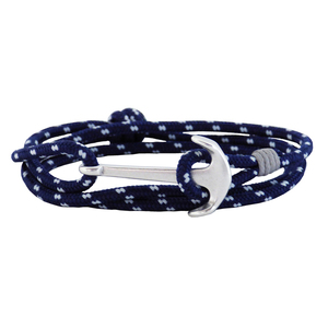 Ανδρικό βραχιόλι Anchor silver blue-white - βραχιόλια, άγκυρα, δώρα για άντρες