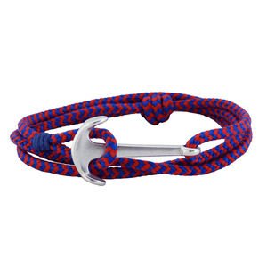 Ανδρικό βραχιόλι Anchor silver blue-red - βραχιόλια, δώρα για άντρες