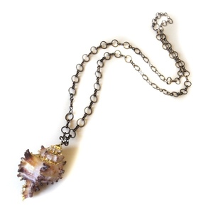 Natural Seashell long necklace - μοντέρνο, γυναικεία, κοχύλι, μακριά - 2