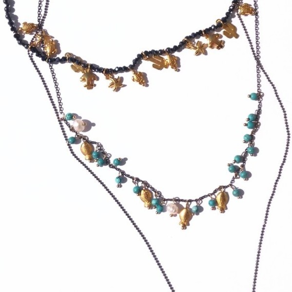 Bohemian lady necklace - ημιπολύτιμες πέτρες, επιχρυσωμένα, χάντρες, μακριά, πέρλες
