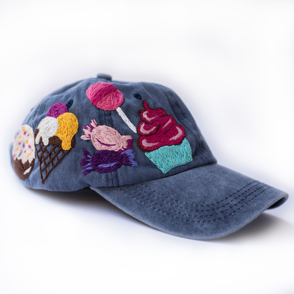 * candy jockey hat * - βαμβάκι, κεντητά, καπέλο