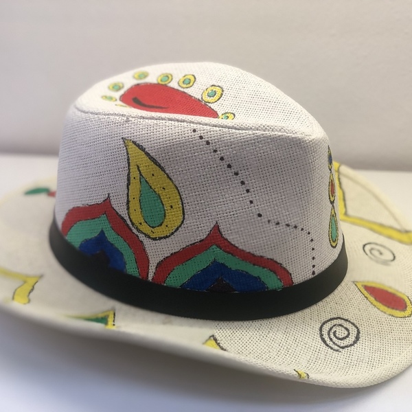 Eresos Handpainted hat - ζωγραφισμένα στο χέρι, καπέλο, ψάθινα - 2