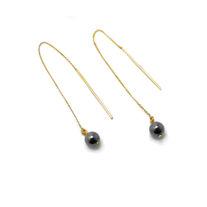 " Silver Threader Earrings (Balls) " - Χειροποίητα σκουλαρίκια από ασήμι 925 και ημιπολύτιμους λίθους. - ασήμι, επιχρυσωμένα, πέτρες, μακριά, κρεμαστά