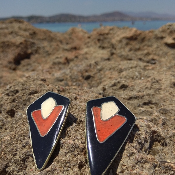 Kite earrings - αλπακάς, καρφωτά - 2