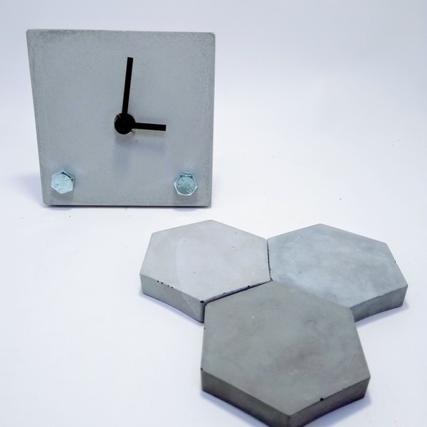 Επιτραπέζιο ρολόι //screw - τοίχου, τσιμέντο, διακοσμητικά, επιτραπέζια - 5