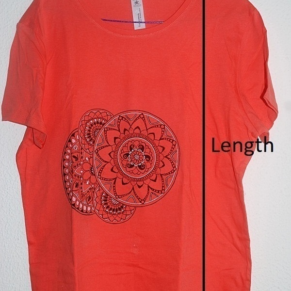 Mandala T-shirt κοκκινο - t-shirt, χειροποίητα - 3