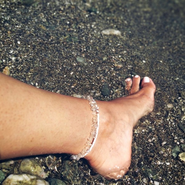 Chic anklet stones bracelet - χάντρες, απαραίτητα καλοκαιρινά αξεσουάρ, ποδιού, αυξομειούμενα - 3