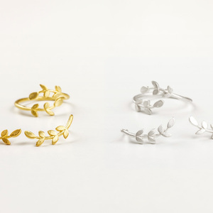 olive's leaf σκουλαρικια - ασήμι, επιχρυσωμένα, φύλλο, μικρά, κομψό - 4
