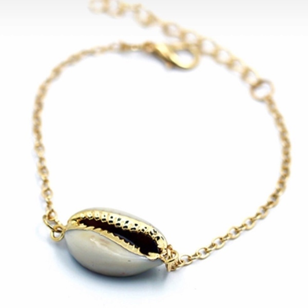 Βραχιόλι κοχυλι με χρυσή λεπτομέρεια - faux bijoux