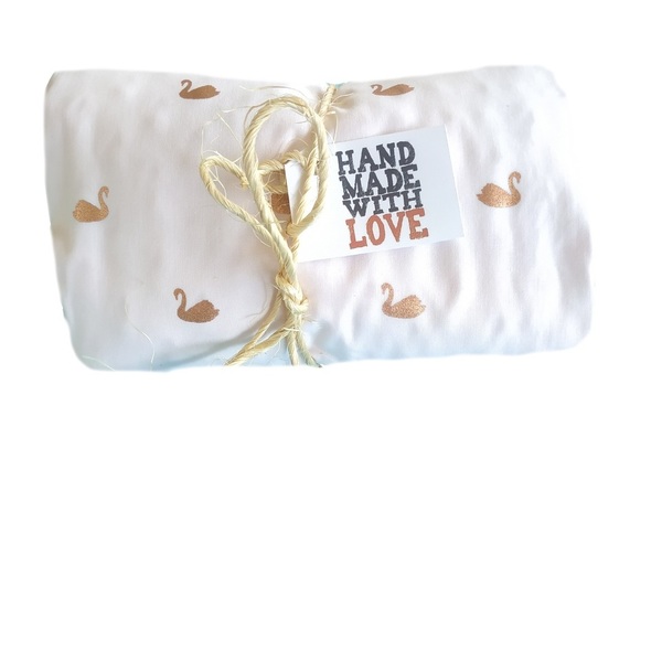 Βρεφική κουβέρτα αγκαλιάς Elegant Swans - κορίτσι, δώρο, δώρα για βάπτιση, κουβέρτες - 2